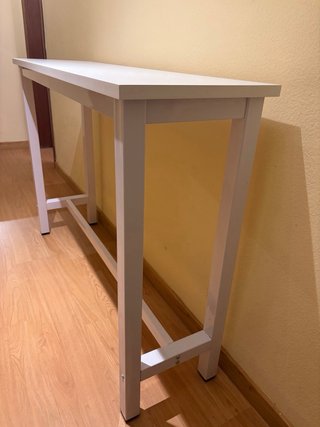 Mesa de bar patas metálicas tapa madera