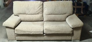 Sofá de tela beige 2 plazas