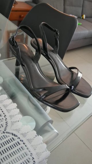 Sandalias Tacón Negras Talla 38