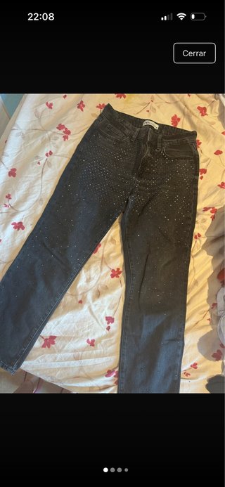 Pantalones vaqueros negros con brillos