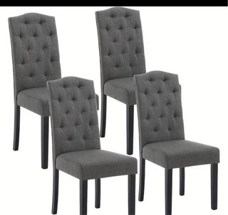 Juego de 4 sillas de comedor grises