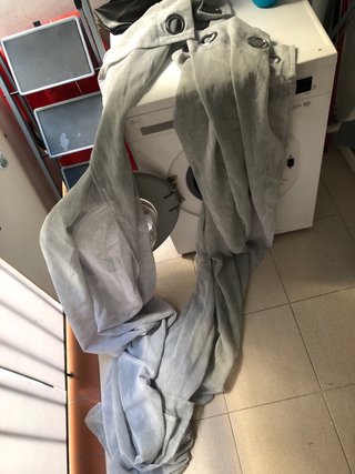 Cortinas grises de tela