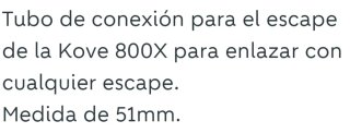 Tubo Adaptador Escape Kove 800X