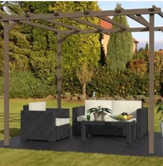 Pérgola de madera 3x3nueva.