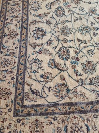 Alfombra Persa Beige y Azul Lana. Medida 246 x 203