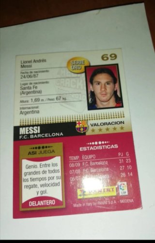 Cromo Messi 2009/10 Serie Oro F.C. Barcelona