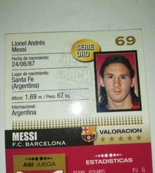 Cromo Messi 2009/10 Serie Oro F.C. Barcelona