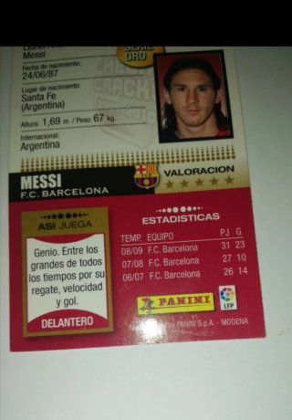 Cromo Messi 2009/10 Serie Oro F.C. Barcelona