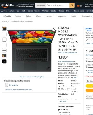 Portátil Lenovo ThinkPad P1 Gen 5