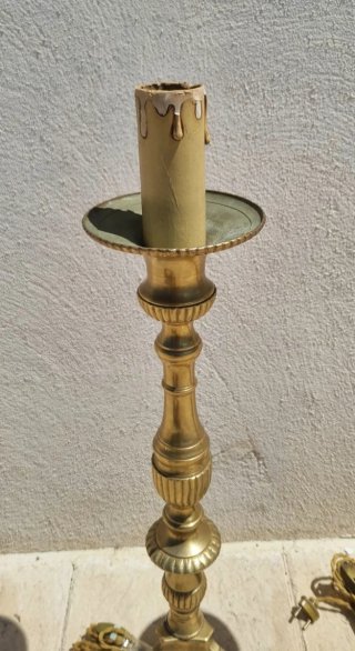 CANDELABROS DE BRONCE ANTIGUOS