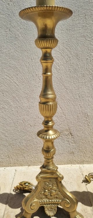 CANDELABROS DE BRONCE ANTIGUOS