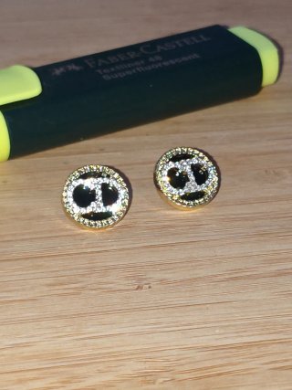 Pendientes Dior CD Dorados y Negros