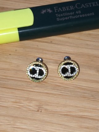 Pendientes Dior CD Dorados y Negros