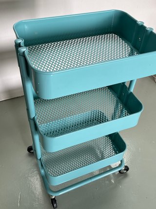 Carrito IKEA RÅSKOG turquesa 3 bandejas