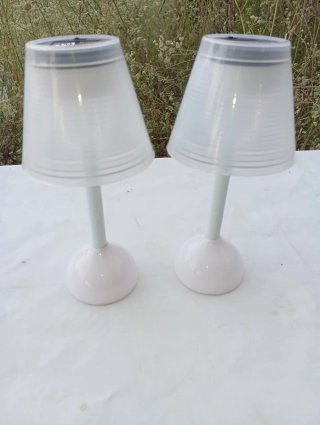Pack 2 lámparas solares LED mesa jardín terraza