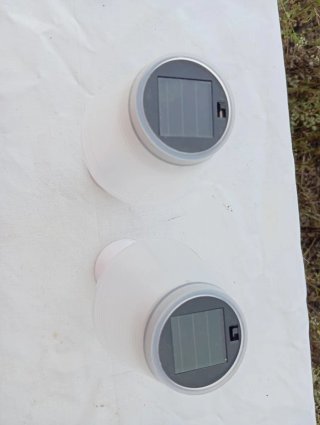 Pack 2 lámparas solares LED mesa jardín terraza