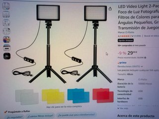 Pack 2 Luces LED Video 5600K USB