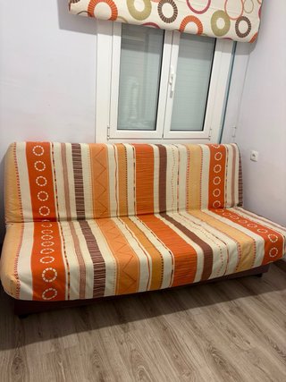 Sofá Cama Marrón con Funda Lavable