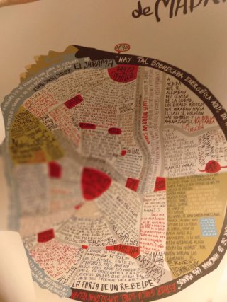 Mapa literario de Madrid Póster 61x91cm