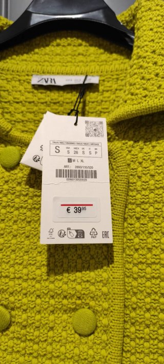 Chaqueta Zara Pistacho Talla S