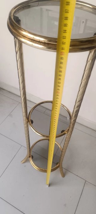 Estante Macetero Dorado con Cristales