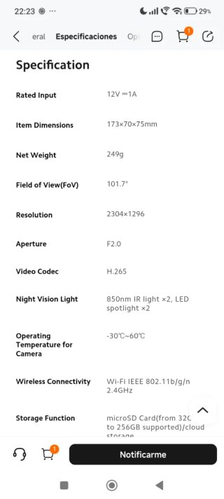 Cámara Xiaomi AW300 IP Visión Nocturna