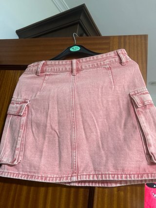 Falda vaquera rosa lavada