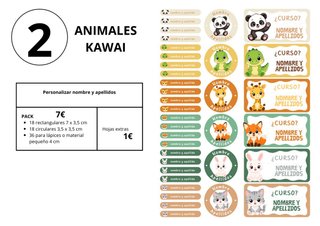 Pegatinas personalizadas escolares Kawaii