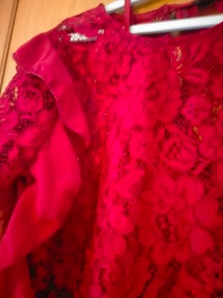 Abito pizzo rosso