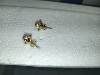 Pendientes perlas y circonitas dorados