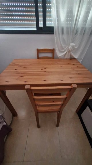 Mesa Comedor Madera 118x74 + 4 Sillas