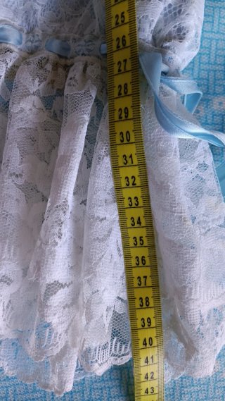 Blusa blanca y azul con encaje fiestas patronales