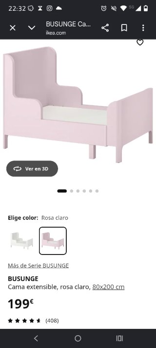 Armario y Cama Infantil Rosa
