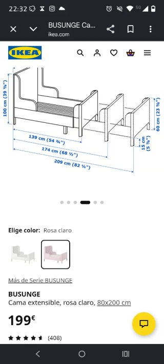 Armario y Cama Infantil Rosa
