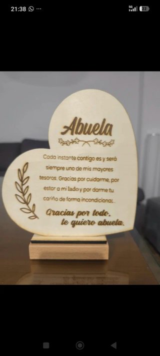 Corazón de madera Abuela