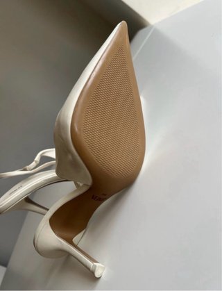 Zapatos Zara Slingback Talla 40 Blanco Roto