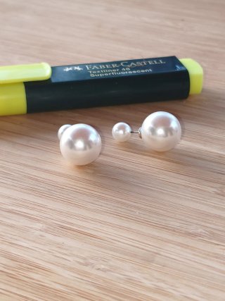 Pendientes de perla doble