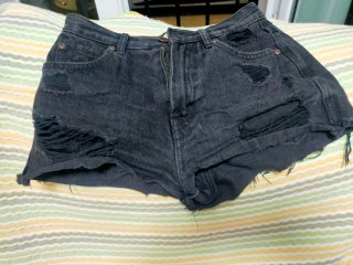Pantalones cortos vaqueros Pull&Bear negros T.34