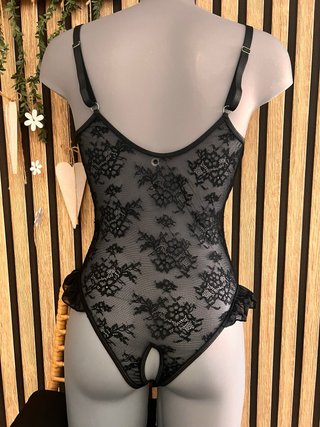 Conjunto Lenceria Encaje Negro Talla S/M