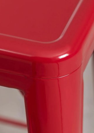 Banquetas altas metálicas rojas (2 unidades)