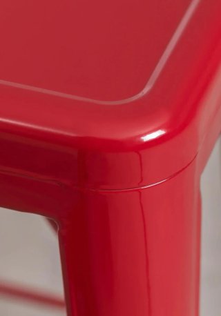 Banquetas altas metálicas rojas (2 unidades)