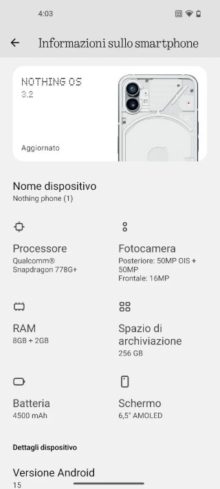 Nothing Phone (1) bianco trasparente