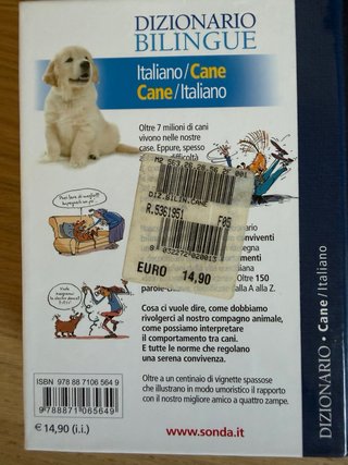 Dizionario bilingue italiano-cane e cane-italiano