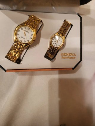 Set 2 Relojes Geneva Mujer Dorado