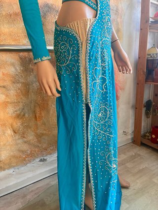 Vestido Danza Oriental Profesional Turquesa
