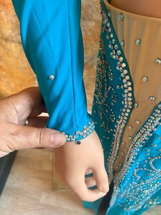 Vestido Danza Oriental Profesional Turquesa