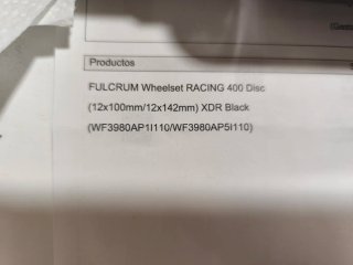 Ruedas Fulcrum 400 disc