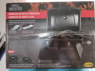 Barbacoa Gas Portátil Negra y Plateada