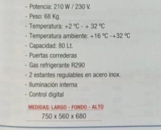 ✅✅Vitrina Expositora Sobremesa Refrig. VRE-120-R✅