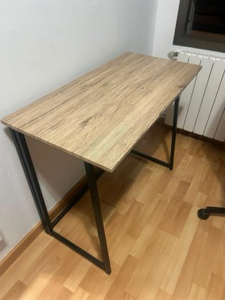 Mesa auxiliar plegable madera y metal